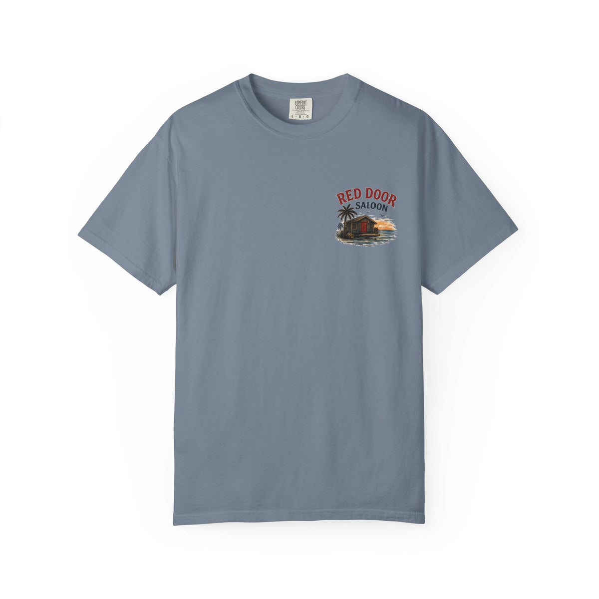 Red Door Saloon T‑Shirt — "You’ll Find Me at the Red Door Saloon with a Bushwhacker"